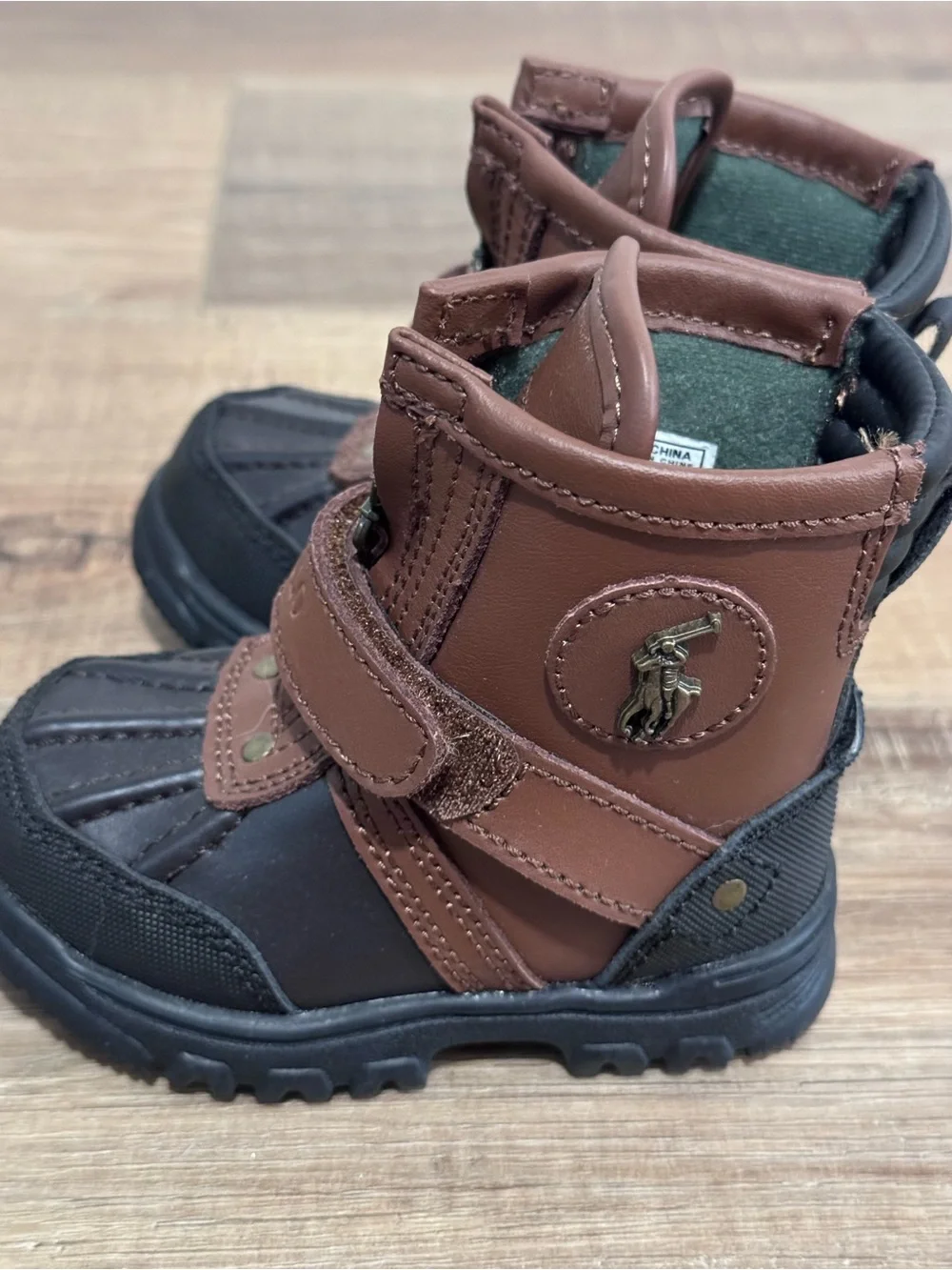 Polo by Ralph Lauren Conquered Hi Brown and Black Baby Boots